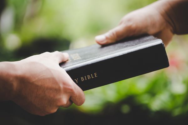 bible in a hand